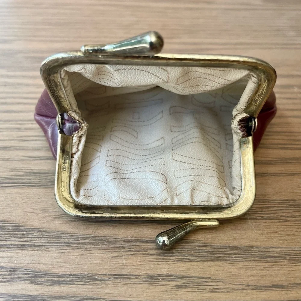 Dior Vintage 30 Montaigne Clutch Shoulder Bag Leather Bordeaux + Coin Purse - Picture 9 of 13